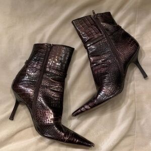 leather booties 4" heel